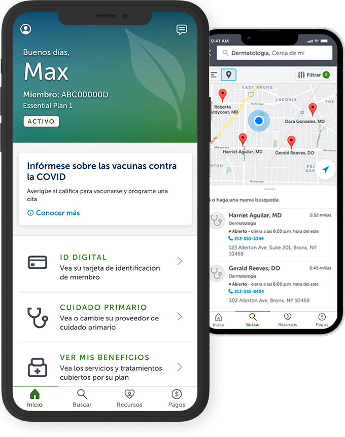 Pantalla de bienvenida en un teléfono móvil